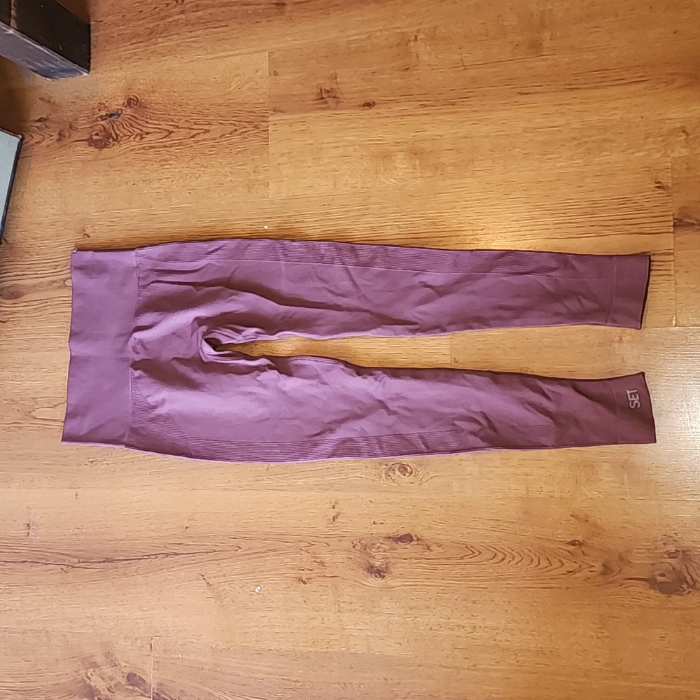 SET ACTIVE purple compression leggings size xsmall